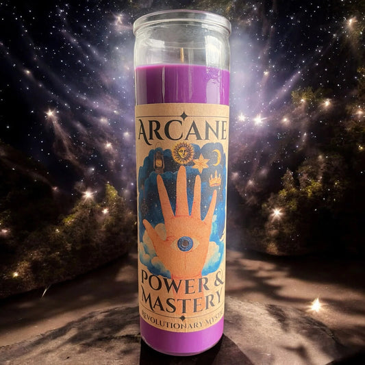 Arcane Power and Mastery Spell Candle - Soy Wax Ritual Candle for Power, Mastery, And Self - Command - Revolutionary Mystic