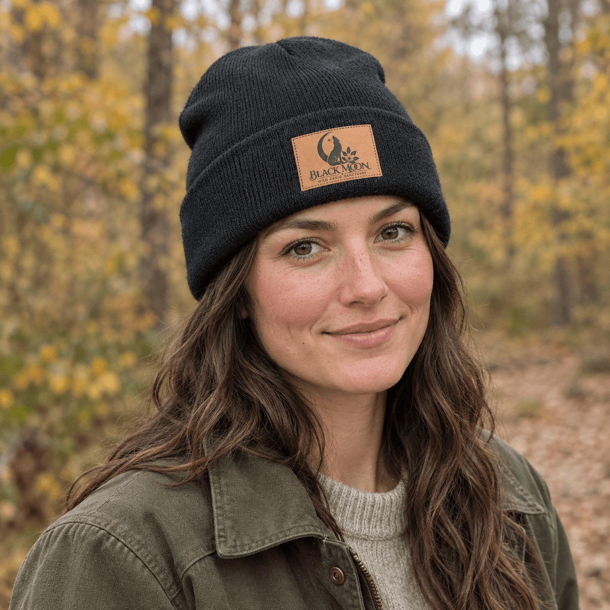 Black Moon Wild Canid Sanctuary Logo Beanie - Black Moon Ritualcraft