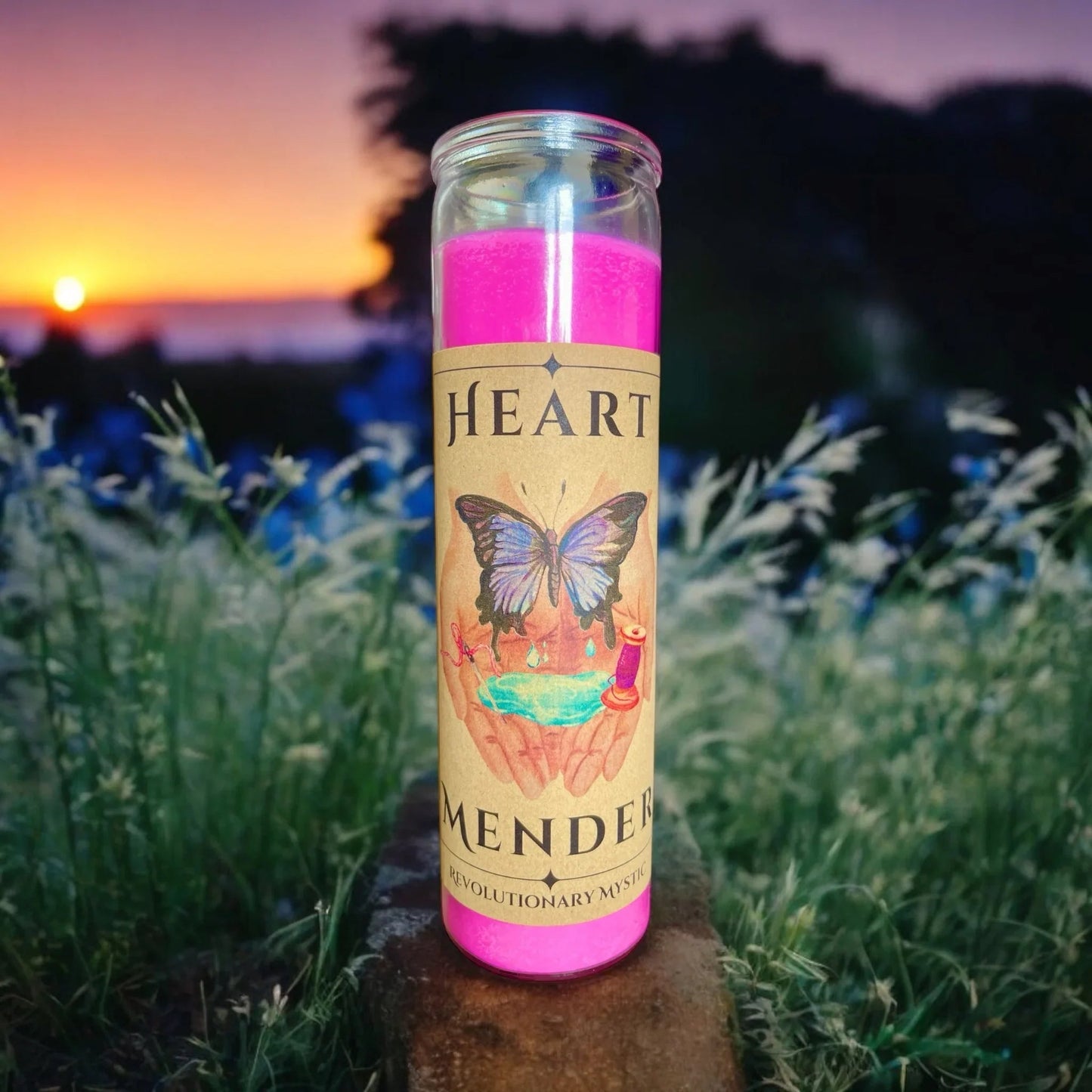 Heart Mender Spell Candle - Soy Wax Ritual Candle for Heart Healing And Emotional Repair - Revolutionary Mystic