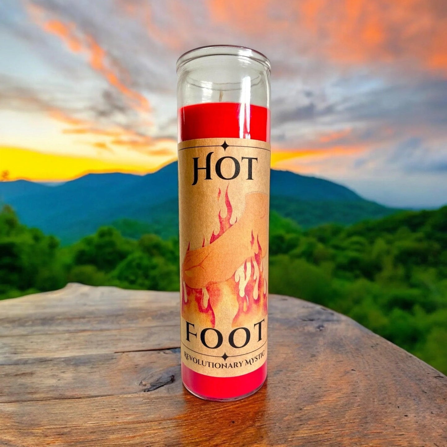 Hot Foot Spell Candle Spell - Soy Wax Ritual Candle for Banishing And Removal Work - Revolutionary Mystic