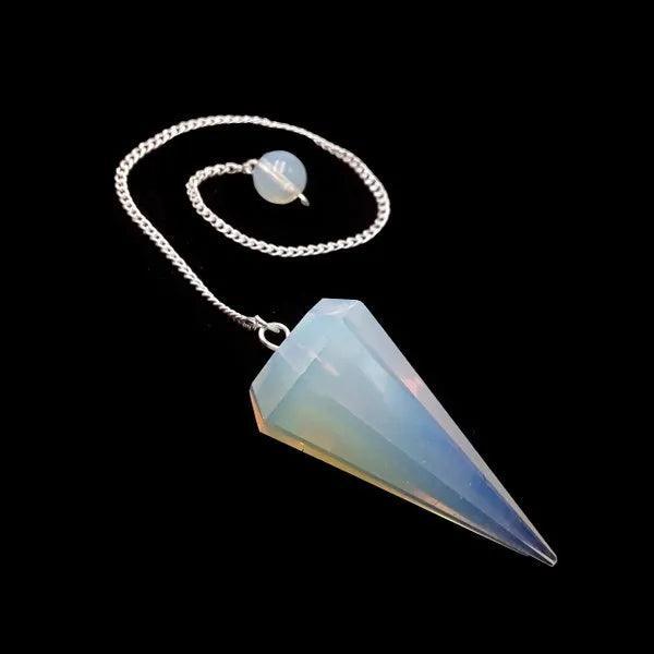 Opalite Pendulum Faceted - Crystal Pendulum for Divination - Revolutionary Mystic