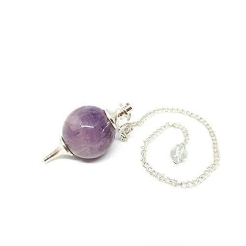 Round Amethyst Pendulum - Crystal Pendulum for Divination - Revolutionary Mystic