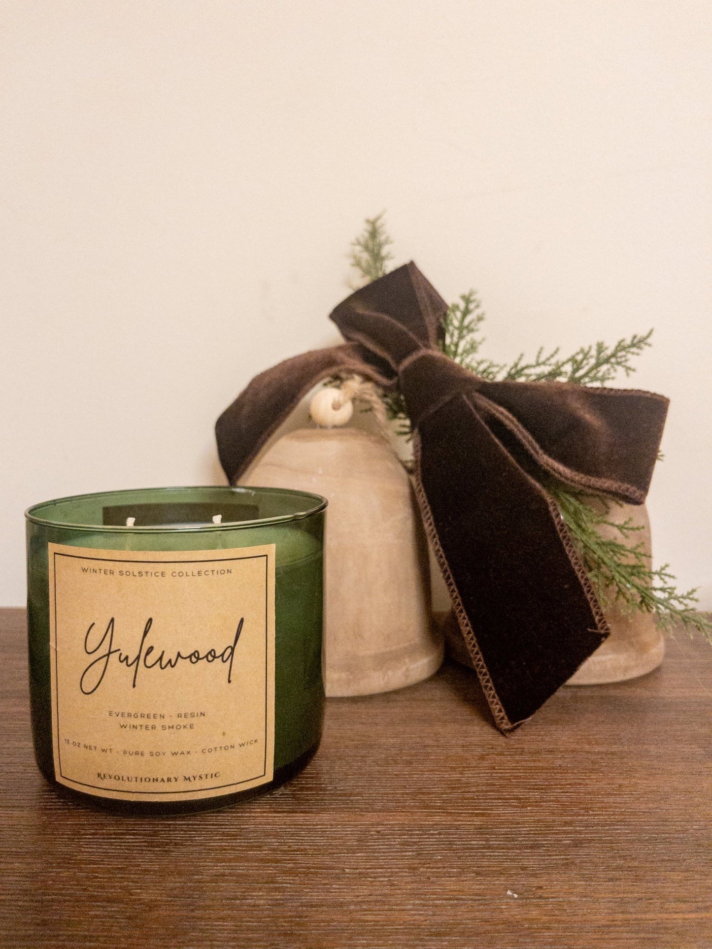 Yulewood Clean Fragrance Holiday Soy Wax Candle - Nontoxic Hand - Poured Candle - Revolutionary Mystic