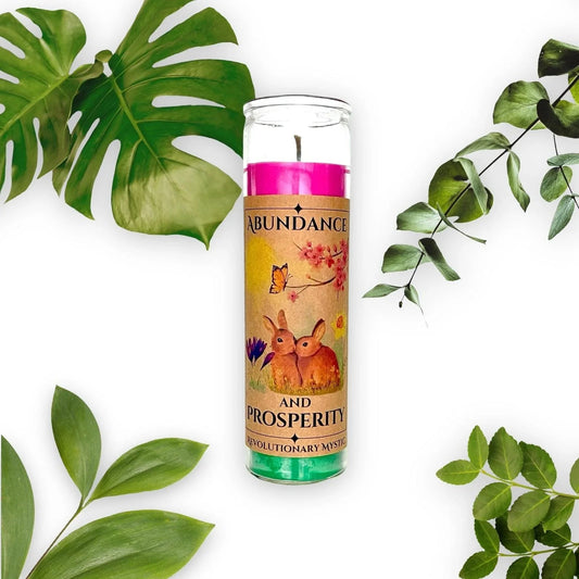 Abundance And Prosperity Spell Candle - Soy Wax Ritual Candle for Abundance And Prosperity Rituals - Revolutionary Mystic