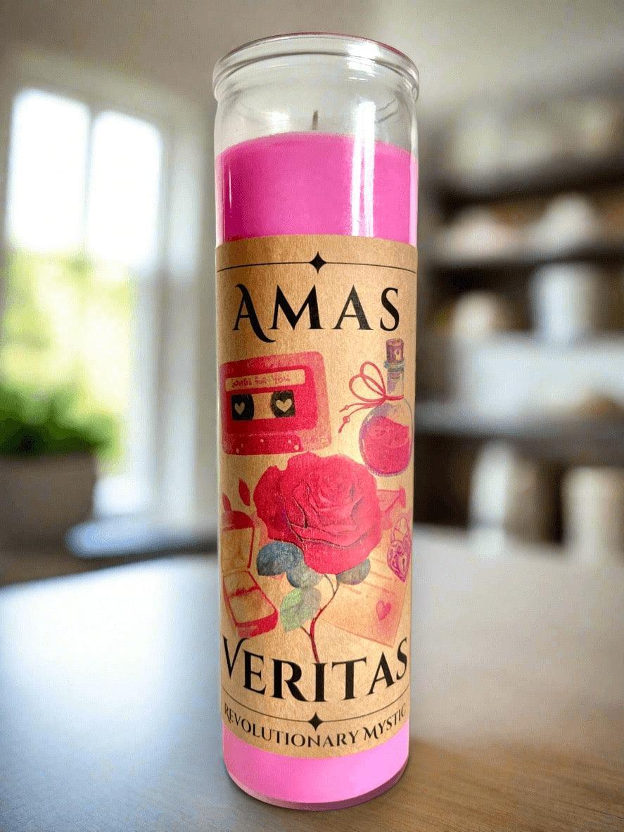 Amas Veritas "True Love" Spell Candle - Soy Wax Ritual Candle for True Love And Devotion Rituals - Revolutionary Mystic