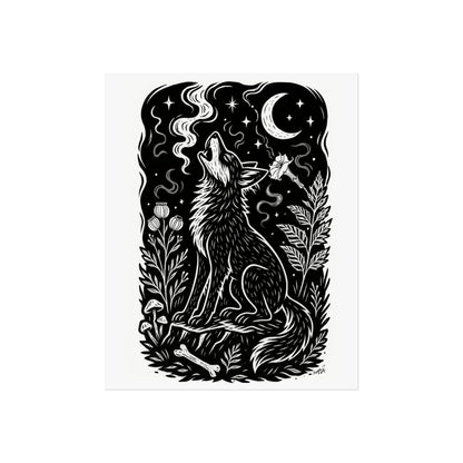 Art Print - Inoxia Monochrome Mystical Wolf Folk - Mystical Wall Art Print - Revolutionary Mystic