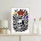 Art Print - Skull Garden Folk Art Minimal Modern Botanical - Mystical Wall Art Print - Revolutionary Mystic