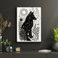 Art Print - Solar Solstice Mystical Wolf Monochrome Witchy Aesthetic - Mystical Wall Art Print - Revolutionary Mystic