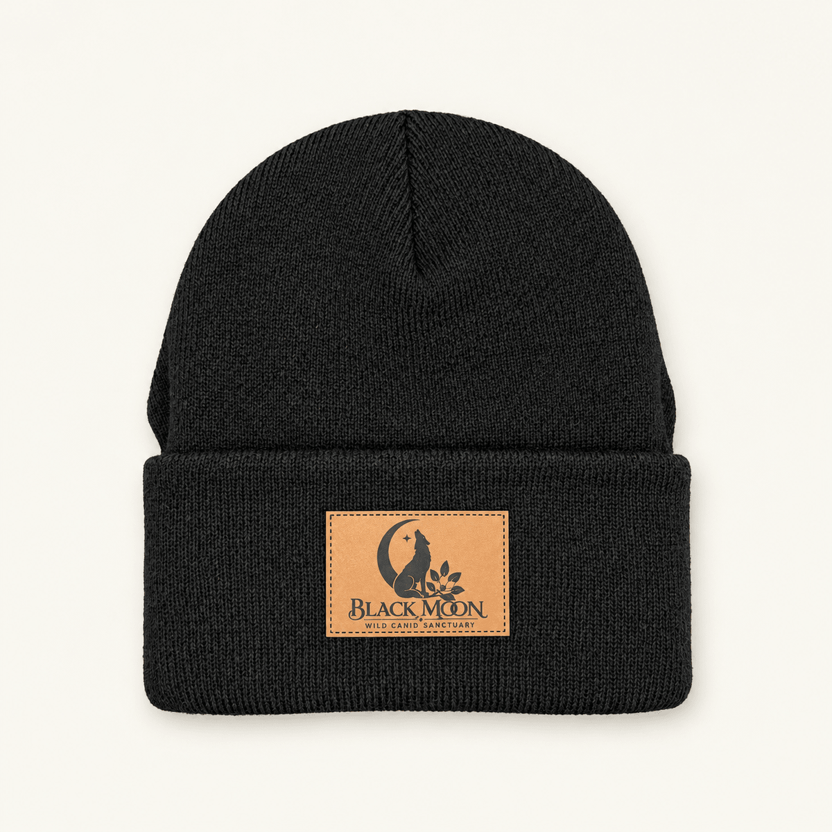 Black Moon Wild Canid Sanctuary Logo Beanie - Black Moon Ritualcraft