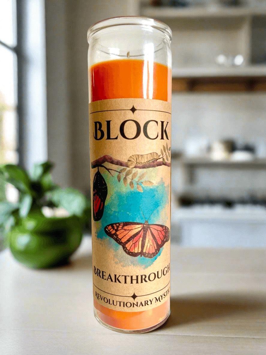 Block Breakthrough Soy Wax Candle - Nontoxic Hand - Poured Candle - Revolutionary Mystic