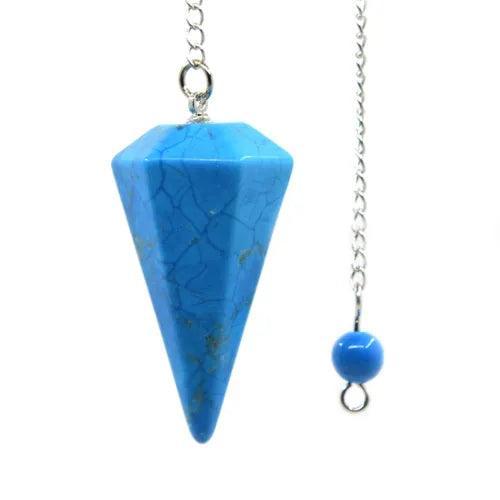 Blue Howlite Pendulum - Crystal Pendulum for Divination - Revolutionary Mystic