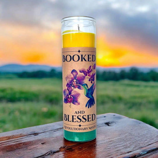 Booked and Blessed Soy Wax Candle - Nontoxic Hand - Poured Candle - Revolutionary Mystic
