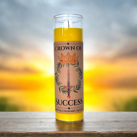 Crown of Success Spell Candle - Soy Wax Ritual Candle for Success, Recognition, And Achievement - Revolutionary Mystic