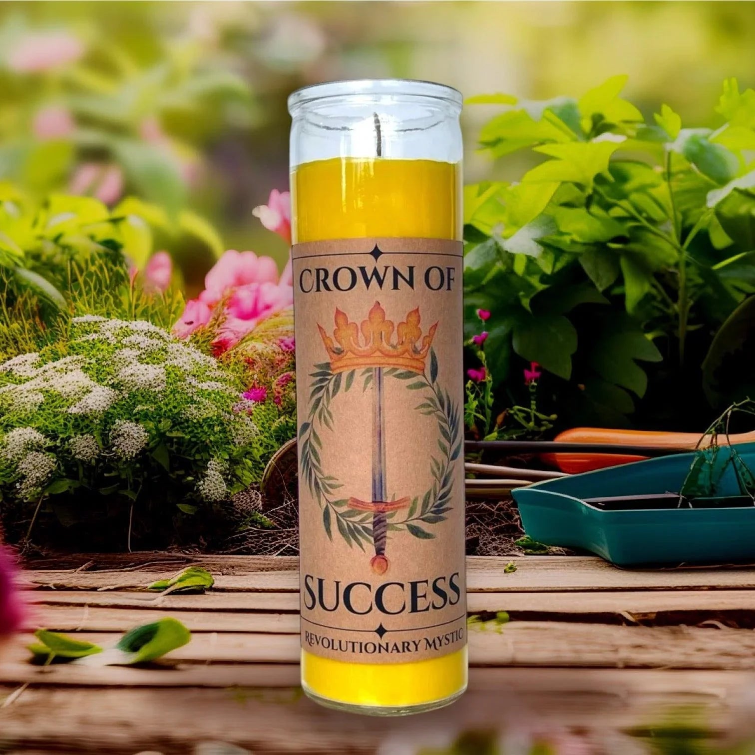 Crown of Success Spell Candle - Soy Wax Ritual Candle for Success, Recognition, And Achievement - Revolutionary Mystic