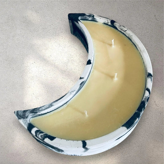 Custom Crescent Moon Soy Wax Candle - Nontoxic Hand - Poured Candle - Revolutionary Mystic