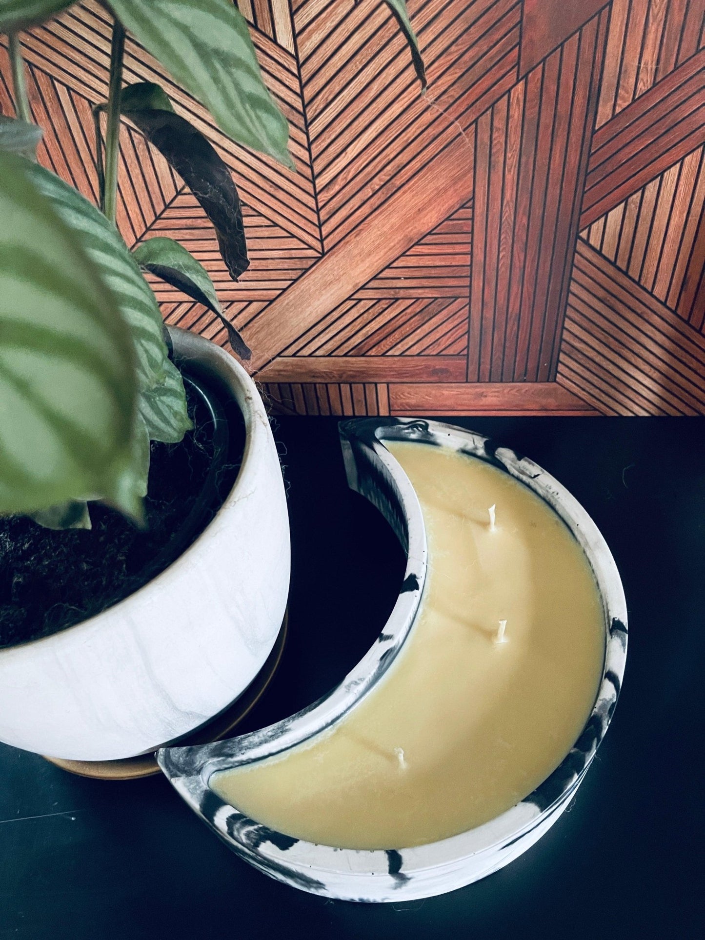 Custom Crescent Moon Soy Wax Candle - Nontoxic Hand - Poured Candle - Revolutionary Mystic