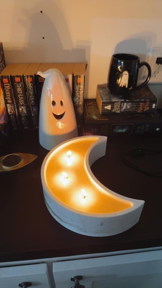 Custom Crescent Moon Soy Wax Candle - Nontoxic Hand - Poured Candle - Revolutionary Mystic