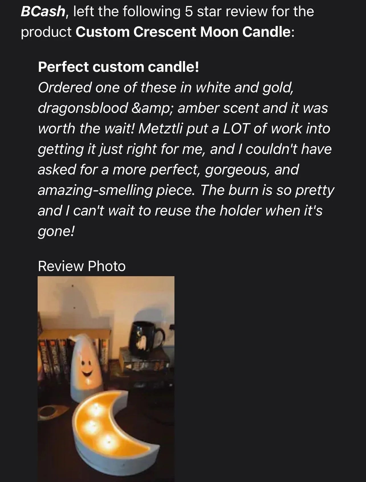 Custom Crescent Moon Soy Wax Candle - Nontoxic Hand - Poured Candle - Revolutionary Mystic