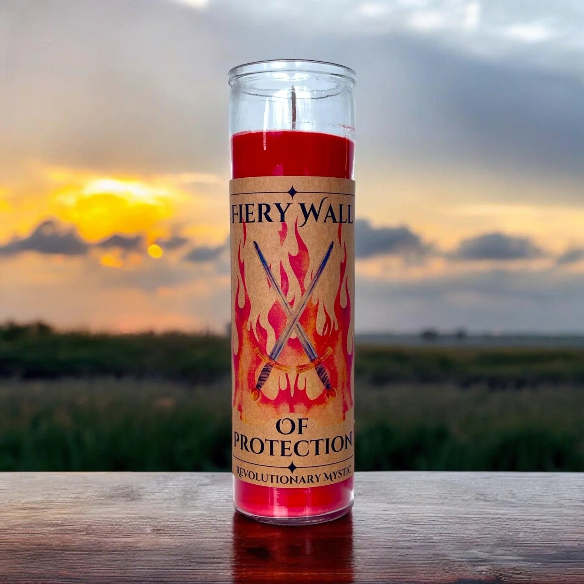 Fiery Wall of Protection Spell Candle Soy Wax Ritual Candle for Spiritual Protection And Boundary Work - Revolutionary Mystic