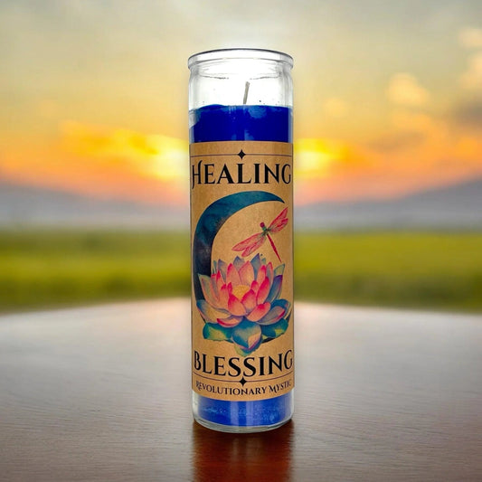 Healing Blessing Spell Candle - Soy Wax Ritual Candle for Blessing, Healing, And Spiritual Restoration - Revolutionary Mystic