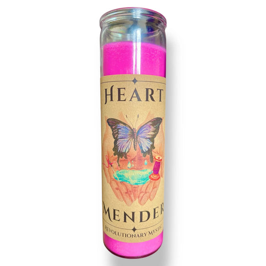 Heart Mender Spell Candle - Soy Wax Ritual Candle for Heart Healing And Emotional Repair - Revolutionary Mystic