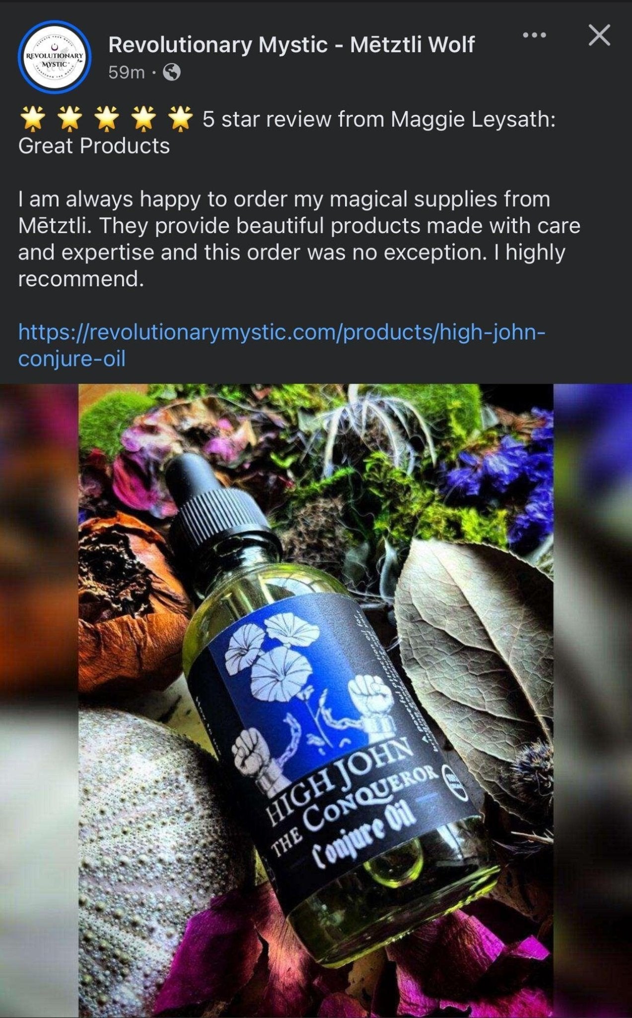 High John Conjure Oil - Ritual Oil for Power, Mastery, And Self - Command - Revolutionary Mystic