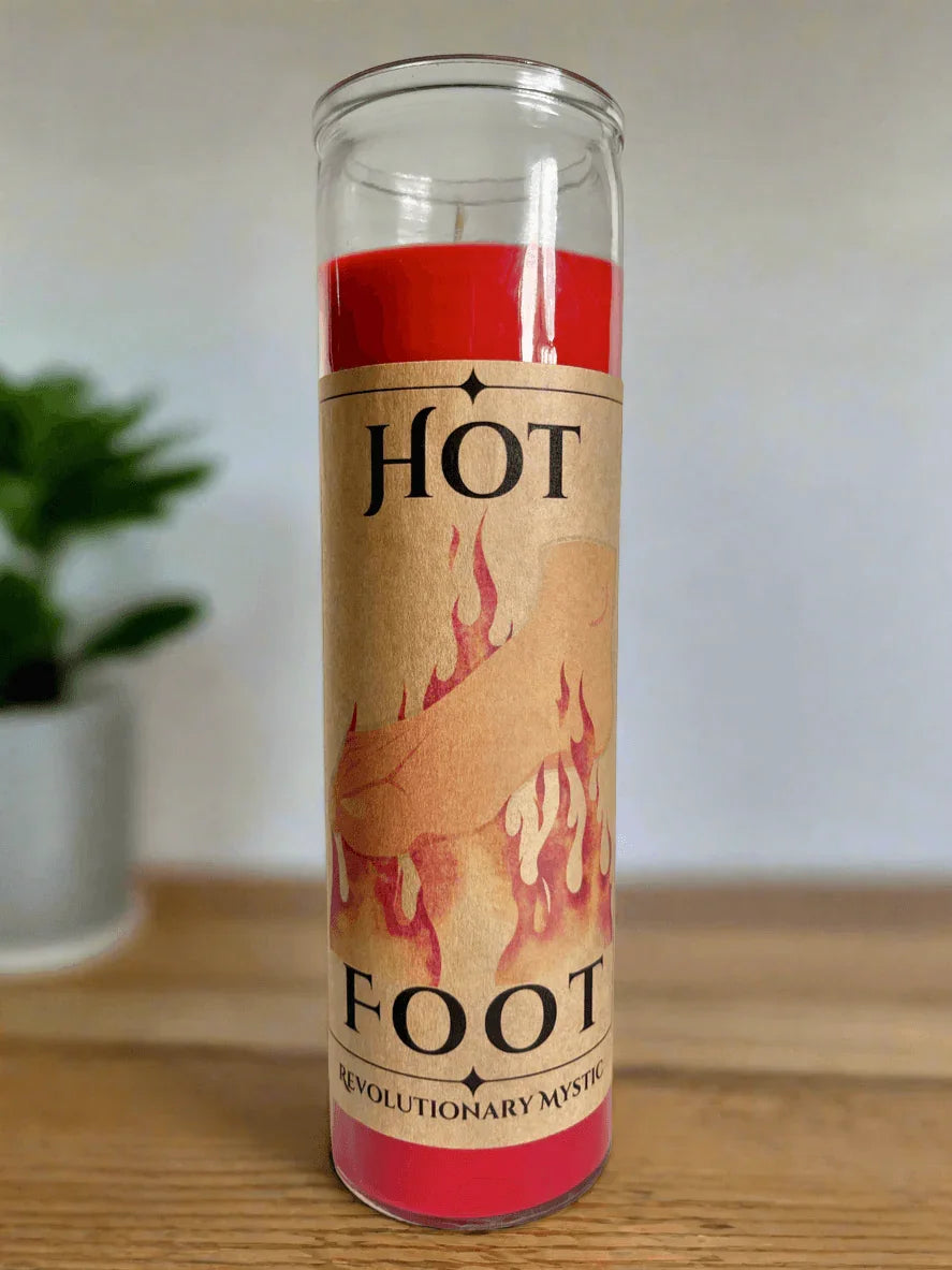 Hot Foot Spell Candle Spell - Soy Wax Ritual Candle for Banishing And Removal Work - Revolutionary Mystic