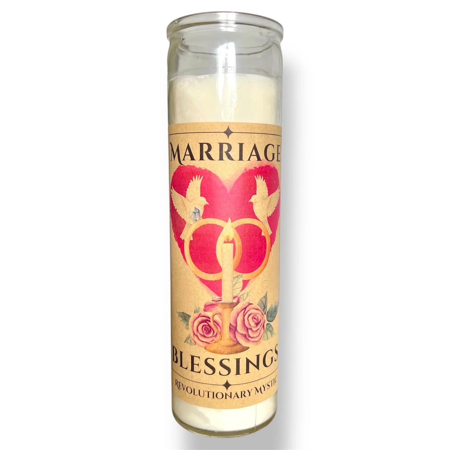 Marriage Blessing Spell Candle - Soy Wax Ritual Candle for Marriage Blessing And Commitment Work - Revolutionary Mystic
