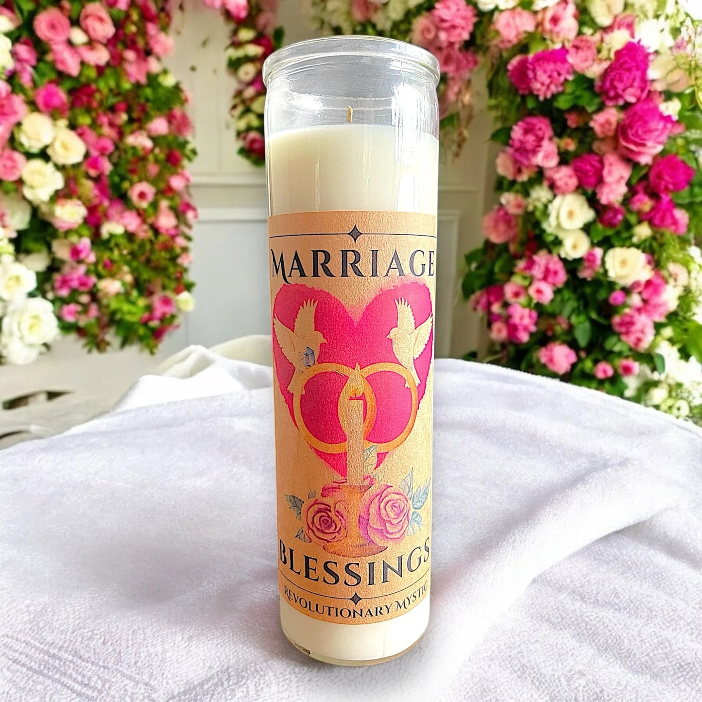 Marriage Blessing Spell Candle - Soy Wax Ritual Candle for Marriage Blessing And Commitment Work - Revolutionary Mystic
