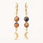 Nocturne — Blue Sandstone & Gold Crescent Moon Earrings - Black Moon Ritualcraft