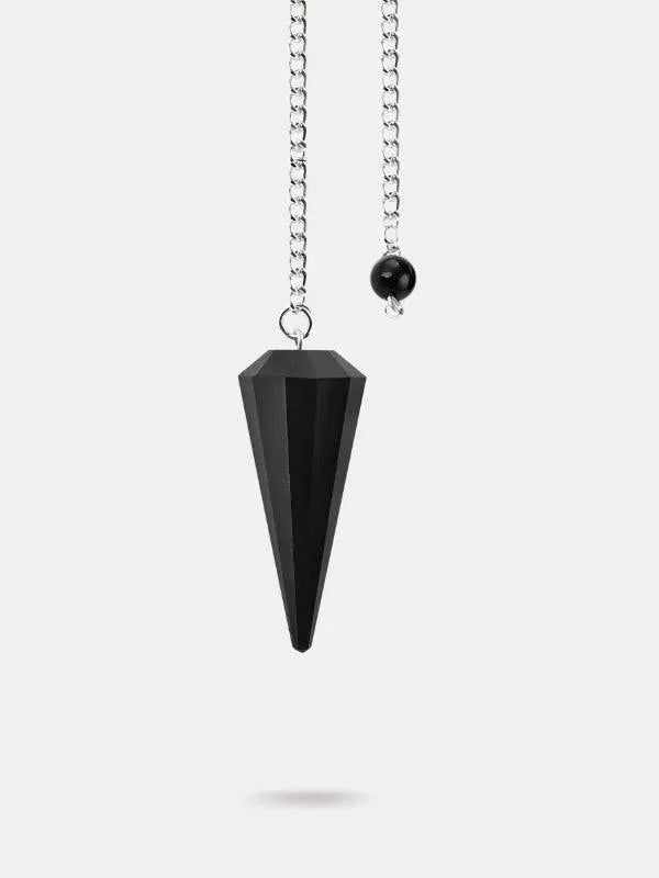 Onyx Pendulum Faceted - Crystal Pendulum for Divination - Revolutionary Mystic