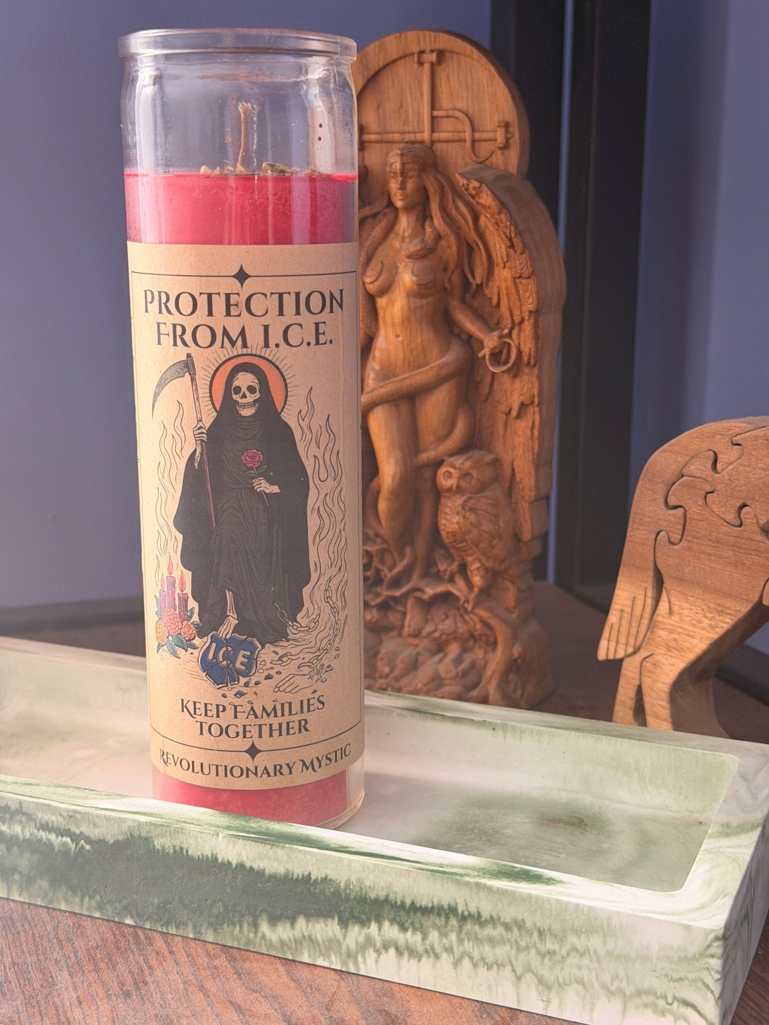 Protection From ICE Spell Candle - Soy Wax Ritual Candle for Community Safety And Spiritual Protection - Revolutionary Mystic