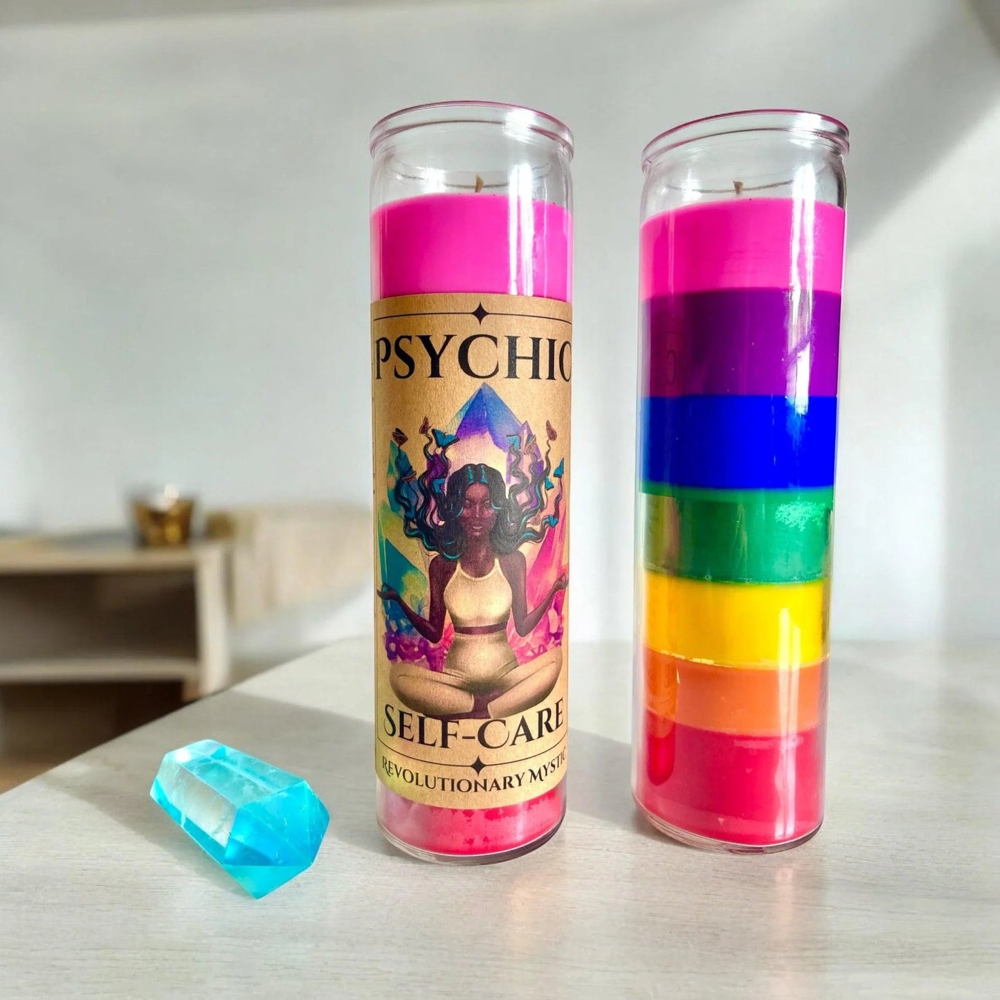 Psychic Self Care Spell Candle - Soy Wax Ritual Candle for Psychic Development And Intuitive Work - Revolutionary Mystic