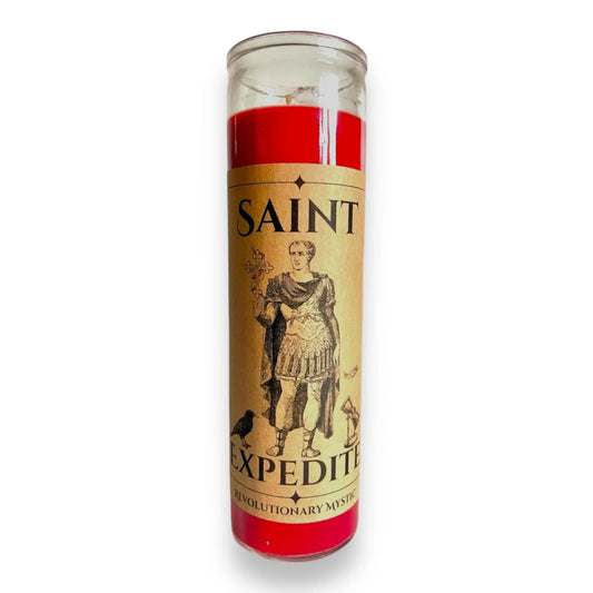 Saint Expedite Prayer Soy Wax Candle - Nontoxic Hand - Poured Candle - Revolutionary Mystic