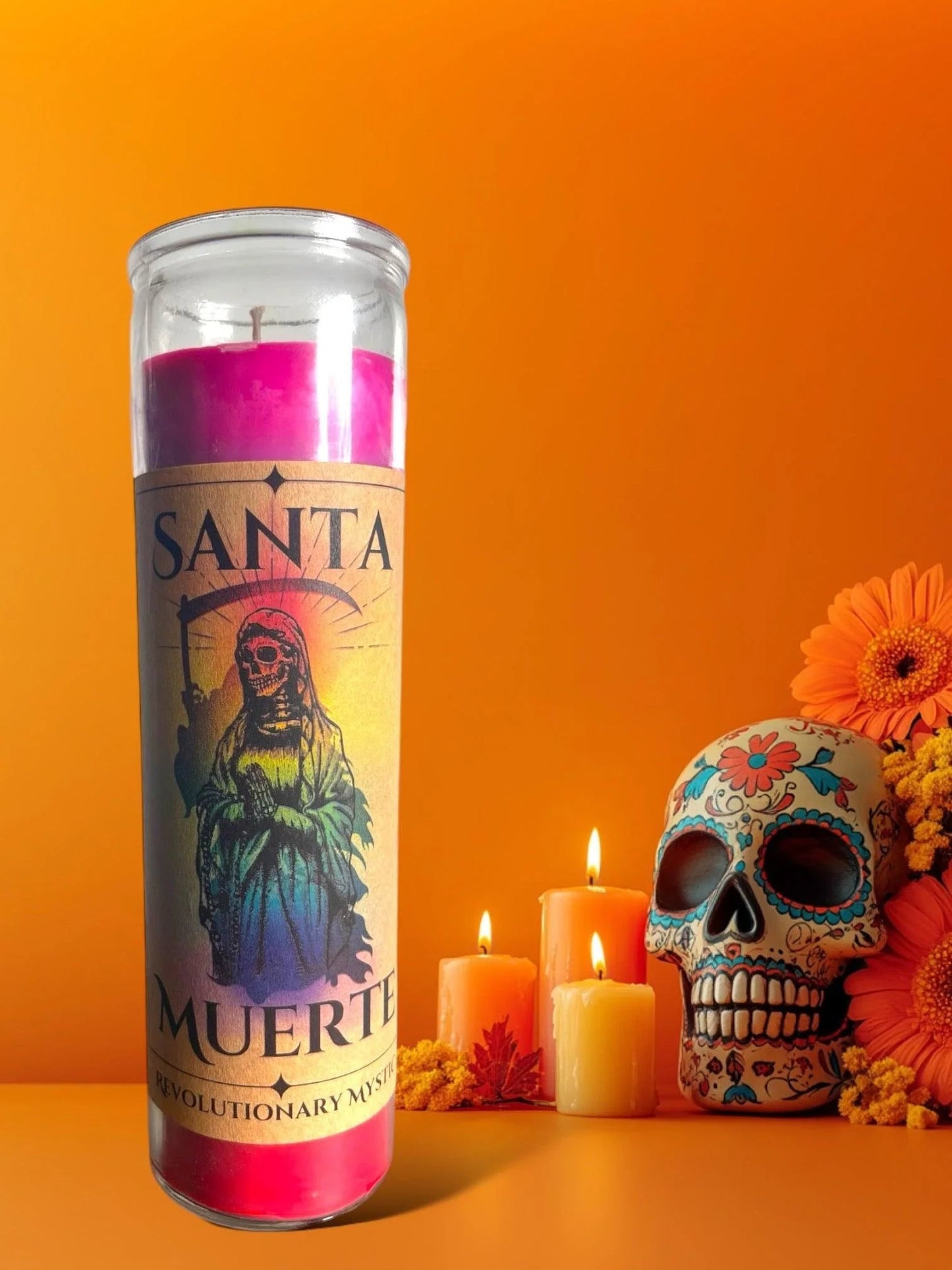 Santa Muerte Soy Wax Candle - Nontoxic Hand - Poured Candle - Revolutionary Mystic