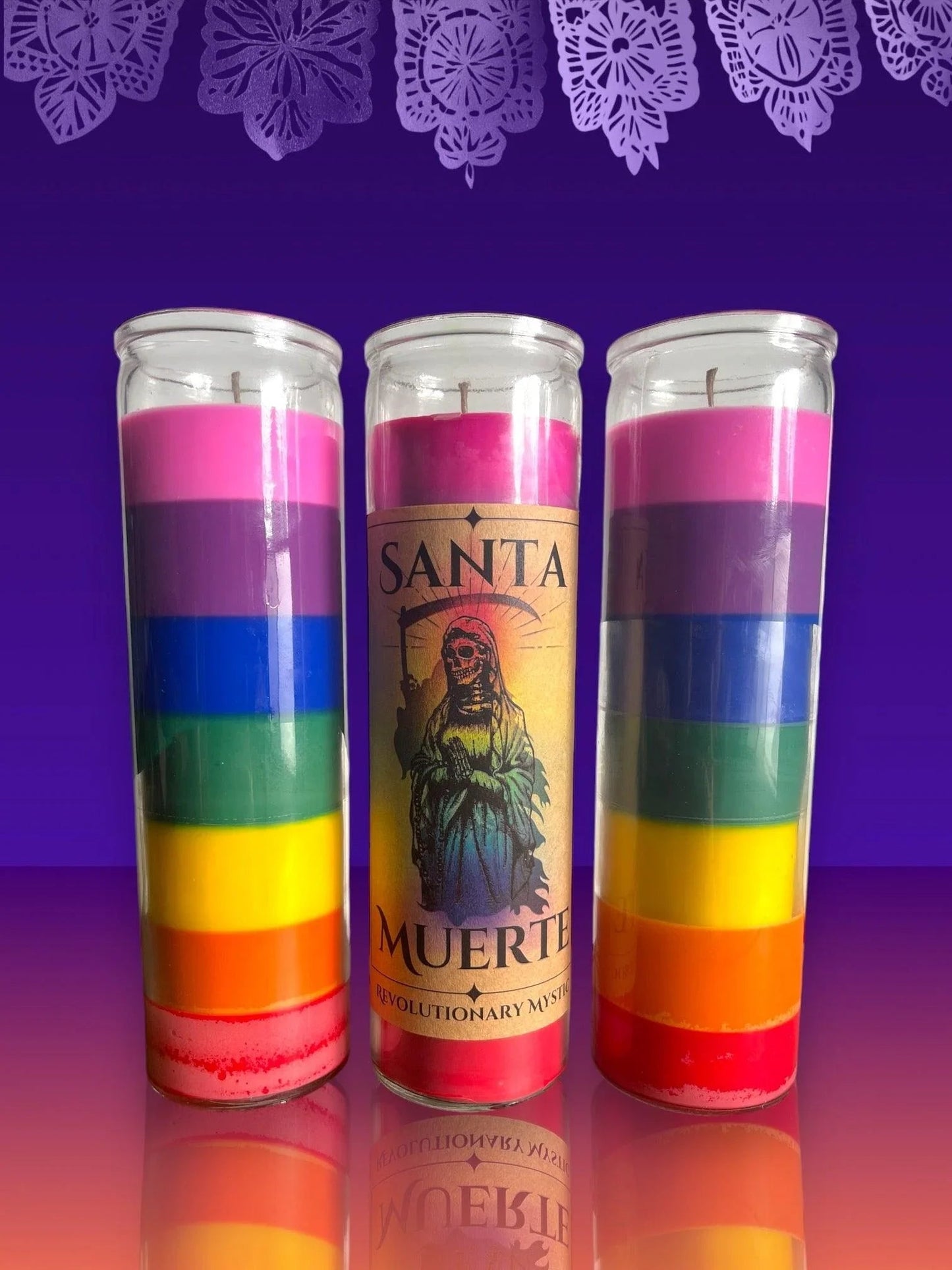 Santa Muerte Soy Wax Candle - Nontoxic Hand - Poured Candle - Revolutionary Mystic