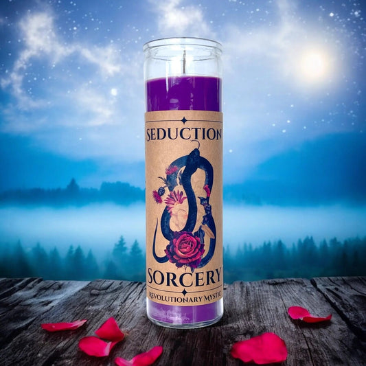 Seduction Sorcery Spell Candle - Soy Wax Ritual Candle for Seduction And Attraction Rituals - Revolutionary Mystic