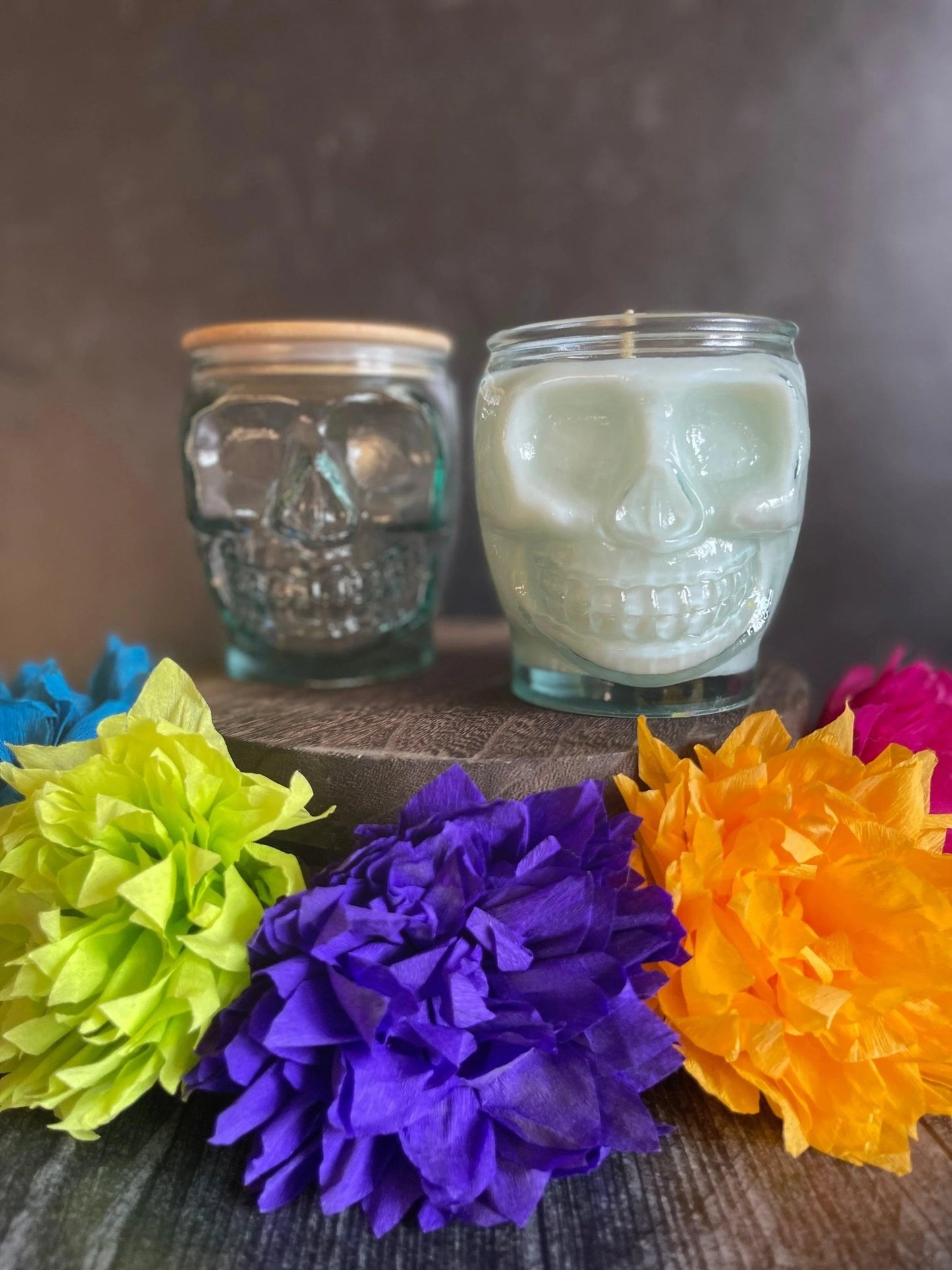 Skull Jar Soy Wax Candle - Nontoxic Hand - Poured Candle - Revolutionary Mystic