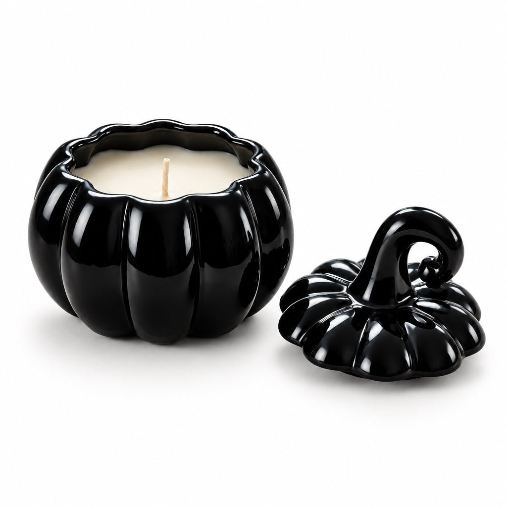 Unruly Pumpkin Patch — Halloween Soy Candle in Ceramic Pumpkin Jar - Black Moon Ritualcraft