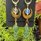 Verdant Orbit — Amazonite & Gold Crescent Earrings - Black Moon Ritualcraft