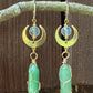 Verdant Orbit — Amazonite & Gold Crescent Earrings - Black Moon Ritualcraft