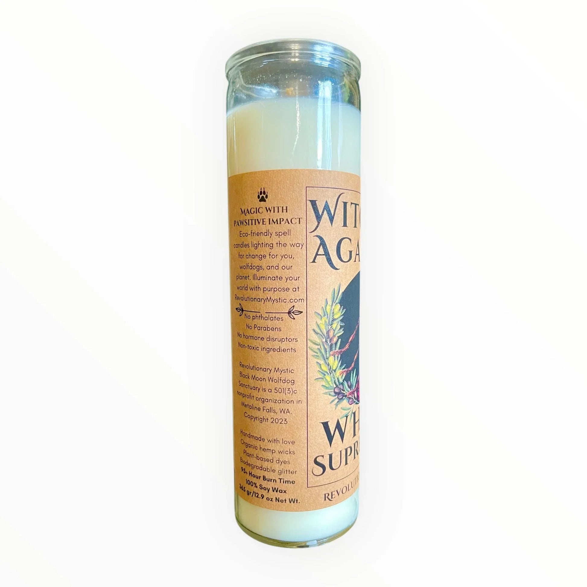 Witches Against White Supremacy Soy Wax Candle - Nontoxic Hand - Poured Candle - Revolutionary Mystic