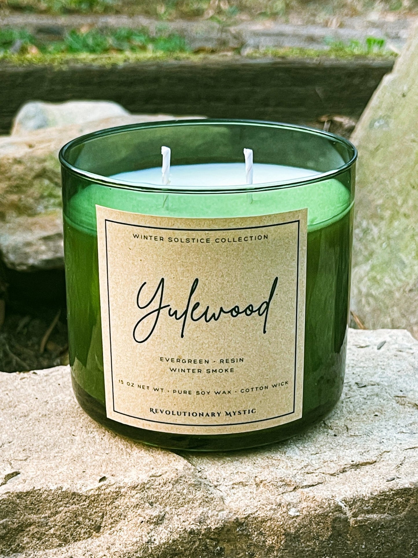 Yulewood Clean Fragrance Holiday Soy Wax Candle - Nontoxic Hand - Poured Candle - Revolutionary Mystic