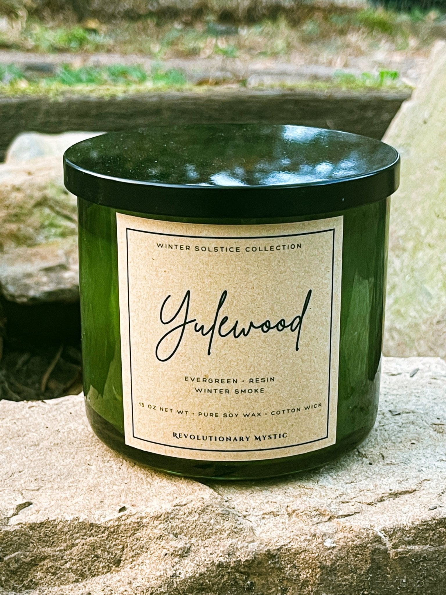 Yulewood Clean Fragrance Holiday Soy Wax Candle - Nontoxic Hand - Poured Candle - Revolutionary Mystic